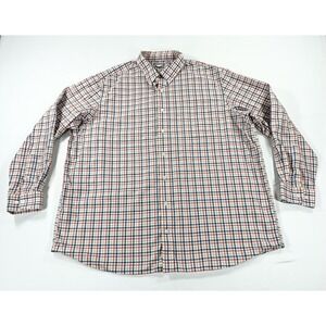 Duluth Trading Wrinkle Fighter Multicolor Plaid Button Down Shirt Men's 3XL Tall